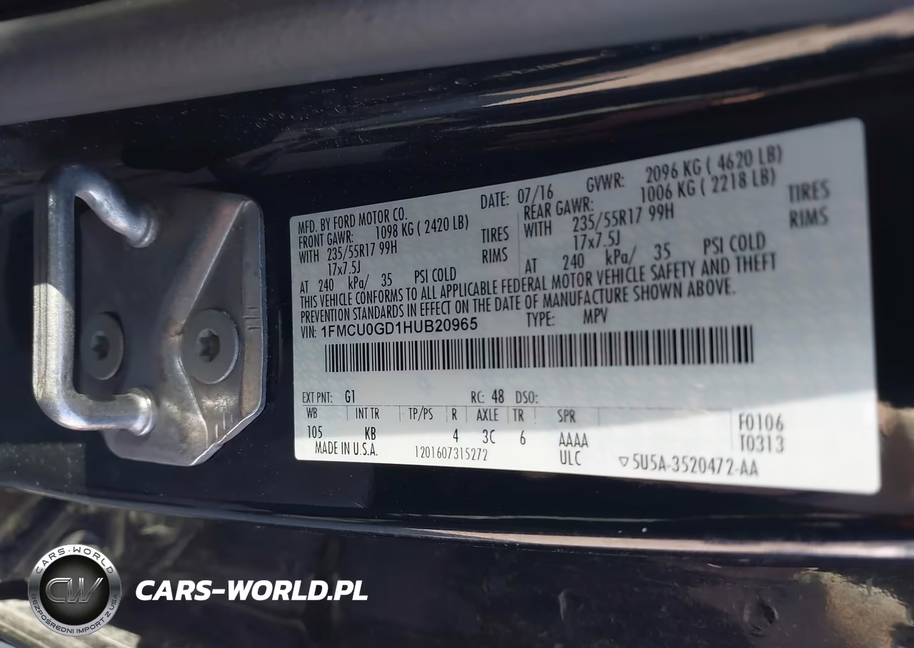 2017 Ford Escape Se VIN:1FMCU0GD1HUB20965 - 9