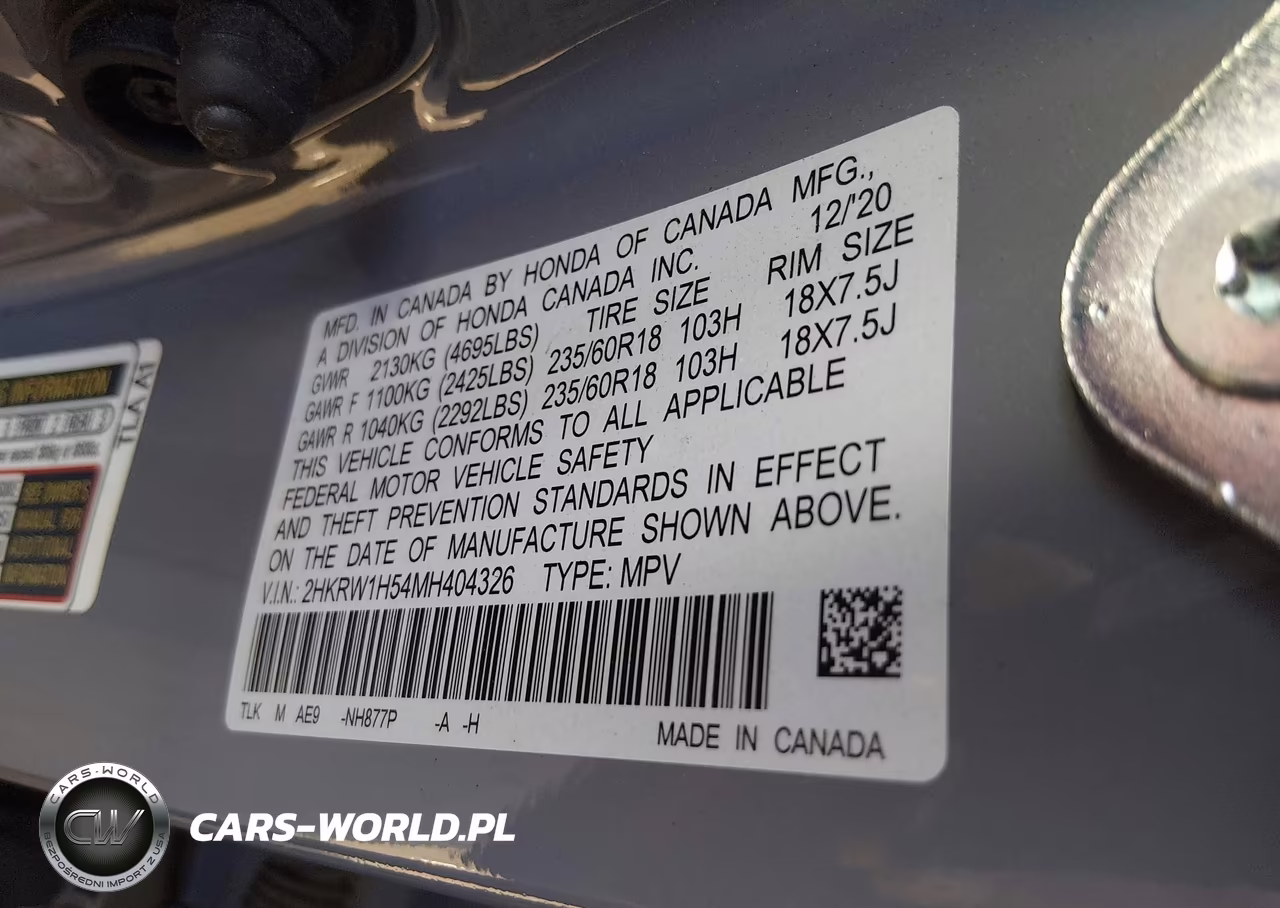 2021 Honda Cr-V 2Wd Ex VIN:2HKRW1H54MH404326 - 9