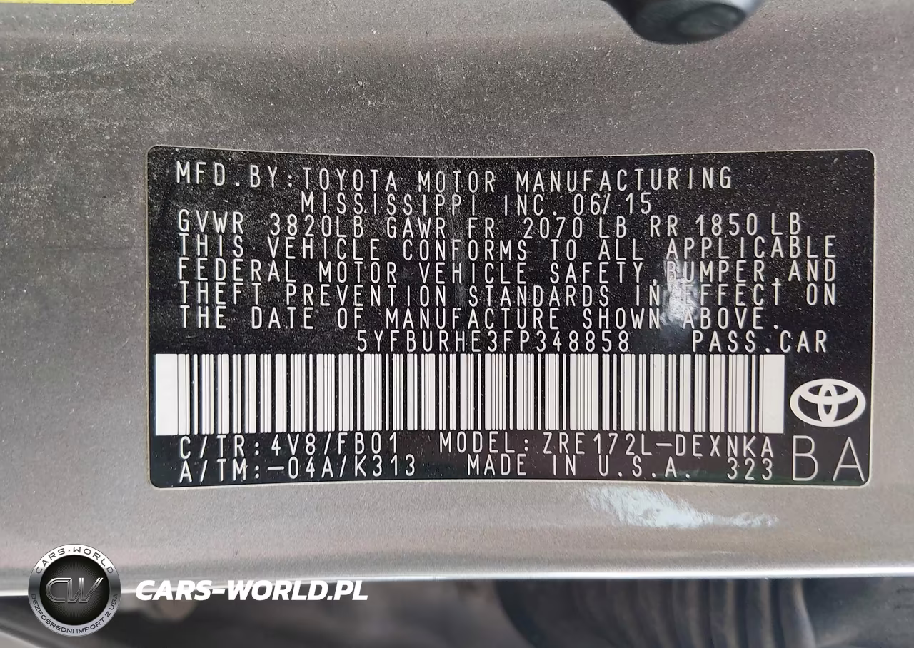 2015 Toyota Corolla Le VIN:5YFBURHE3FP348858 - 9