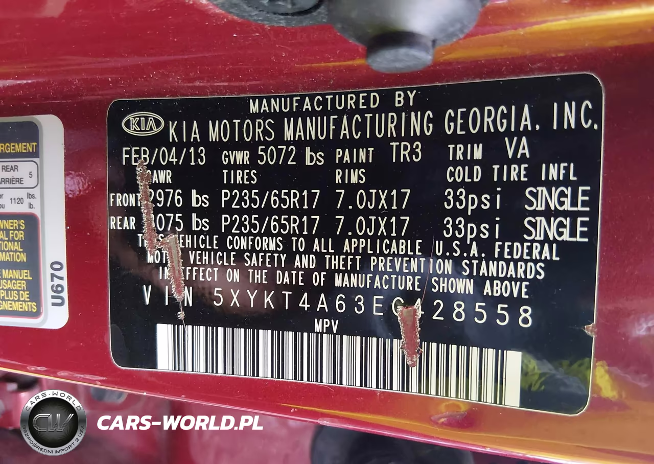 2014 Kia Sorento Lx VIN:5XYKT4A63EG428558 - 9