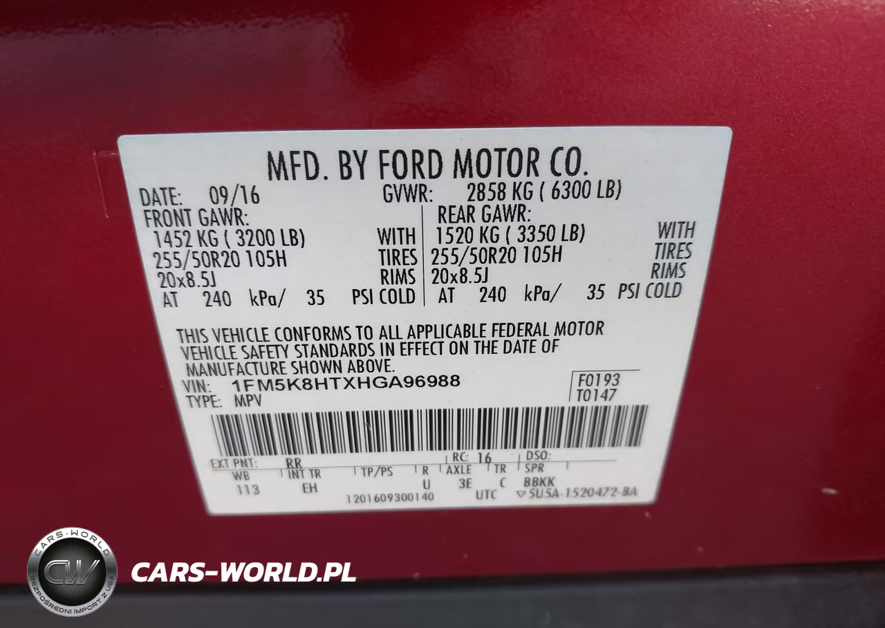 2017 Ford Explorer Platinum VIN:1FM5K8HTXHGA96988 - 9