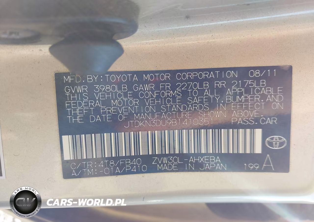 2011 Toyota Prius Three VIN:JTDKN3DU9B1410351 - 9