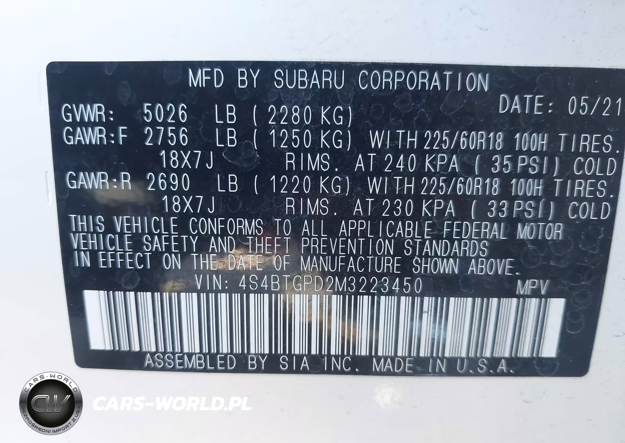 2021 Subaru Outback Touring Xt VIN:4S4BTGPD2M3223450 - 9