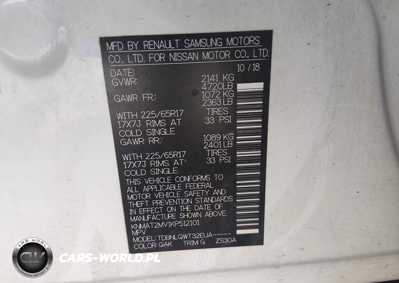 2019 Nissan Rogue Sv VIN:KNMAT2MV1KP512101 - 9