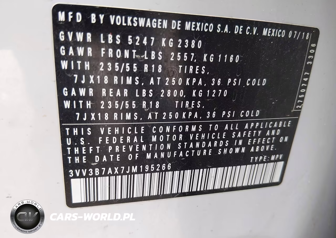 2018 Volkswagen Tiguan 2.0T Se-2.0T Sel VIN:3VV3B7AX7JM195266 - 9