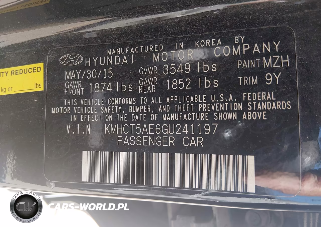 2016 Hyundai Accent Se VIN:KMHCT5AE6GU241197 - 9
