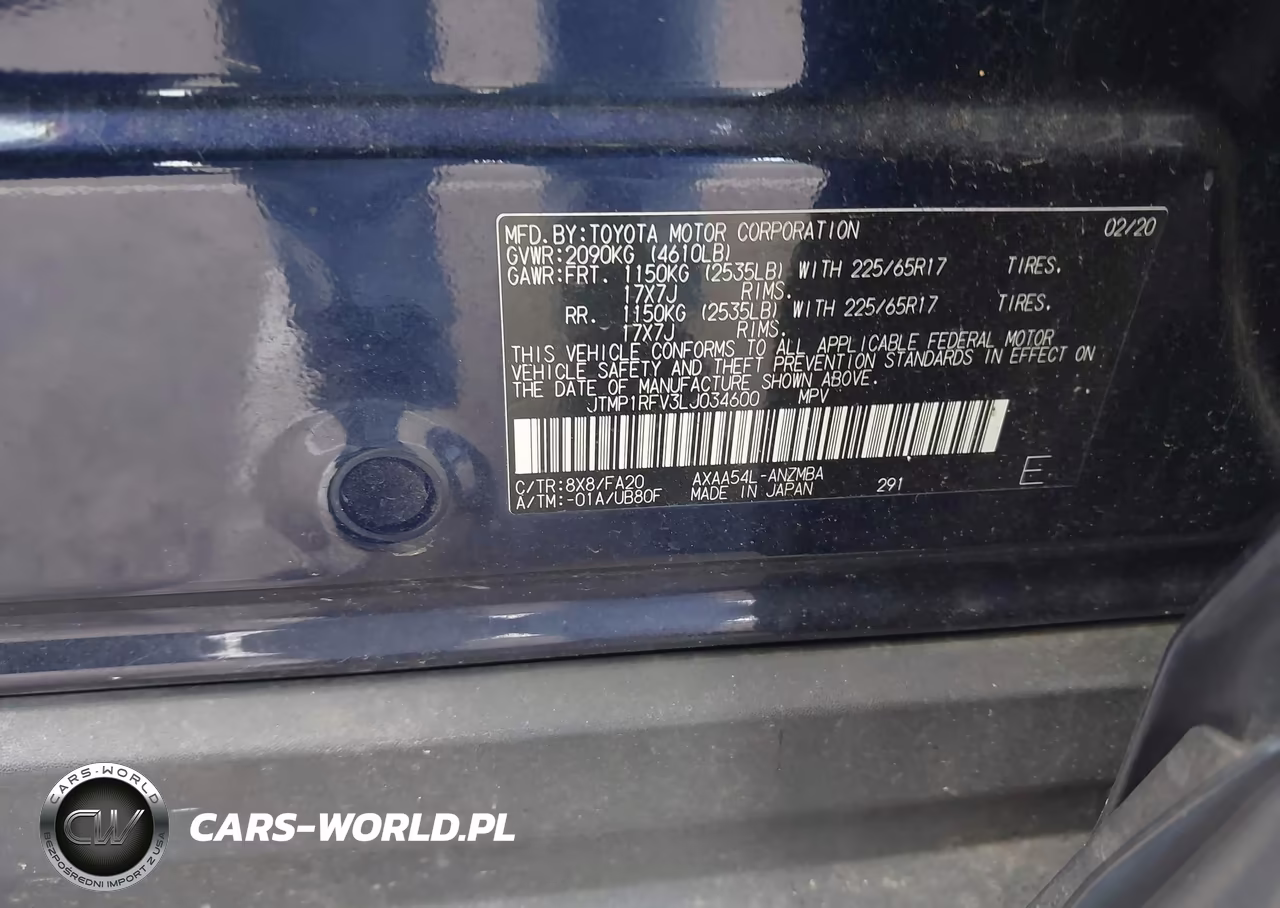 2020 Toyota Rav4 Xle VIN:JTMP1RFV3LJ034600 - 9