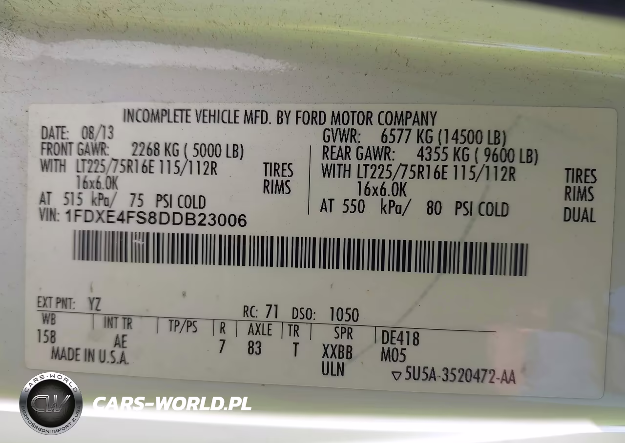 2013 Ford E-450 Cutaway VIN:1FDXE4FS8DDB23006 - 8