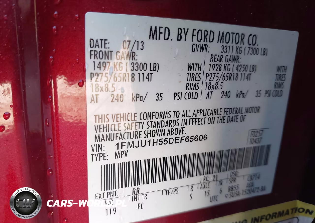 2013 Ford Expedition Xlt VIN:1FMJU1H55DEF65606 - 9