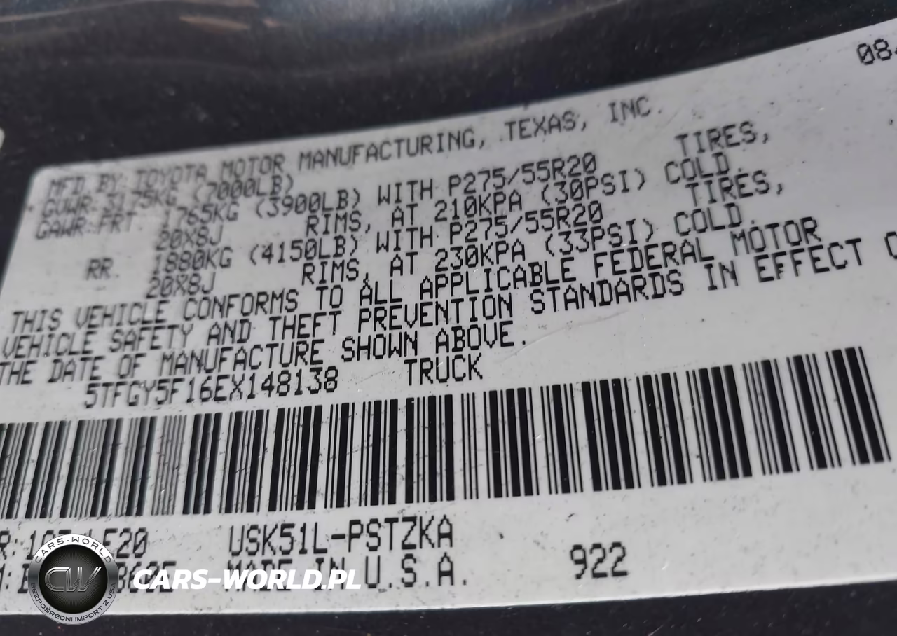 2014 Toyota Tundra Platinum 5.7L V8 VIN:5TFGY5F16EX148138 - 9