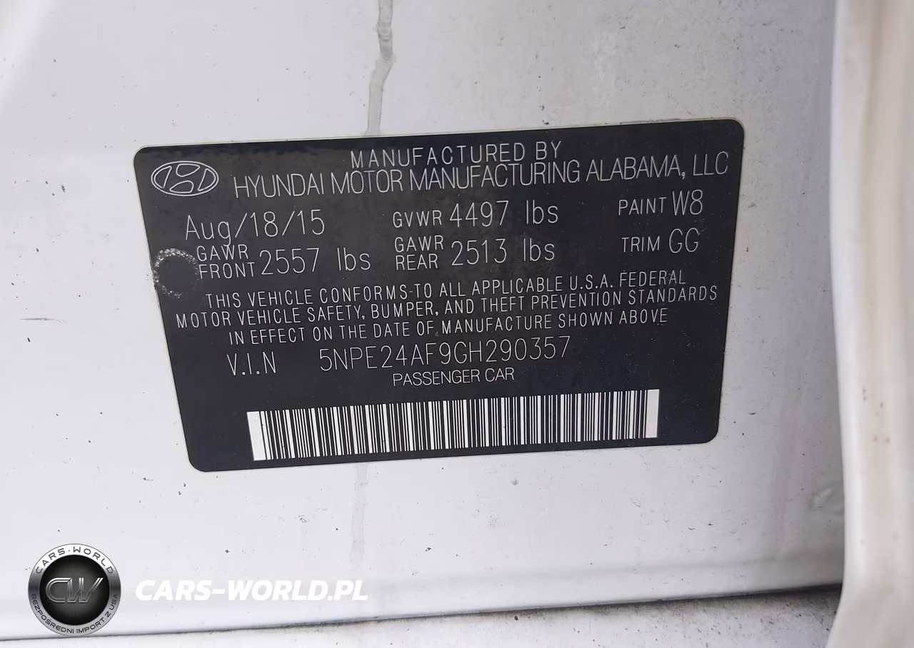 2016 Hyundai Sonata Se VIN:5NPE24AF9GH290357 - 9