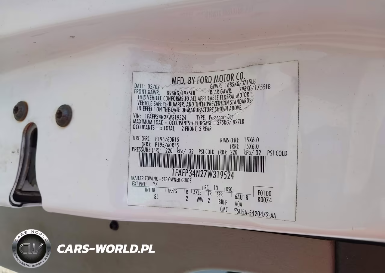 2007 Ford Focus S-Se-Ses VIN:1FAFP34N27W319524 - 9