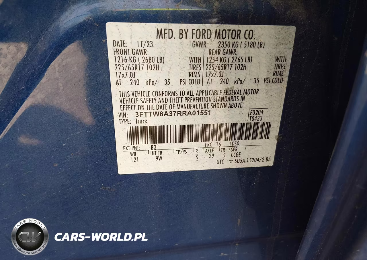 2024 Ford Maverick Xl VIN:3FTTW8A37RRA01551 - 9