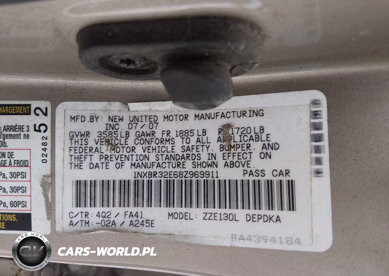 2008 Toyota Corolla Ce VIN:1NXBR32E68Z969911 - 9