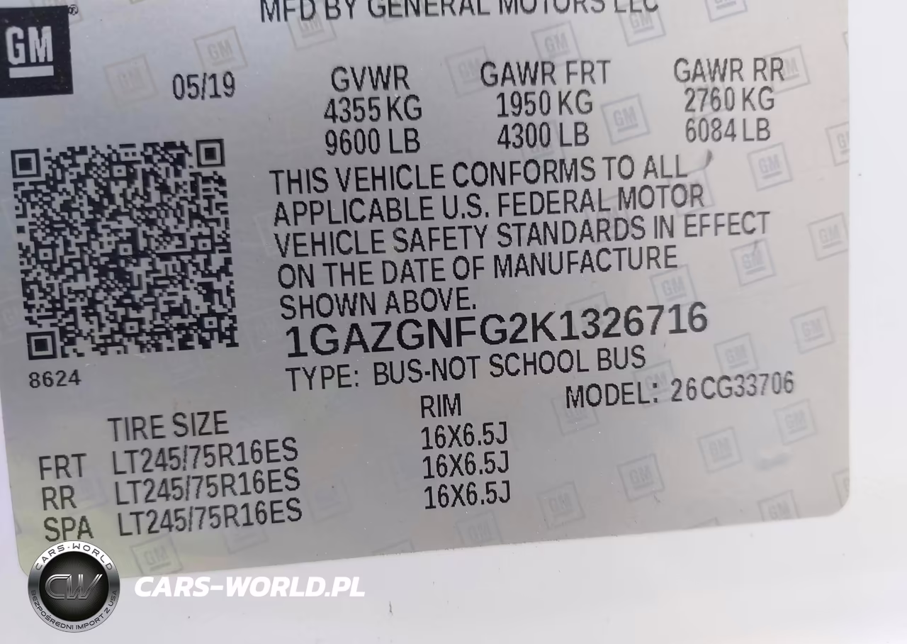 2019 Chevrolet Express 3500 Ls VIN:1GAZGNFG2K1326716 - 9