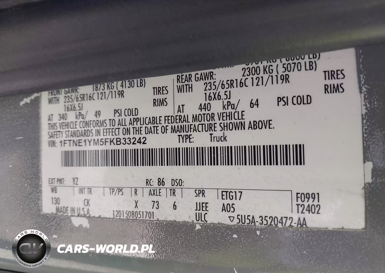 2015 Ford Transit-150 VIN:1FTNE1YM5FKB33242 - 9