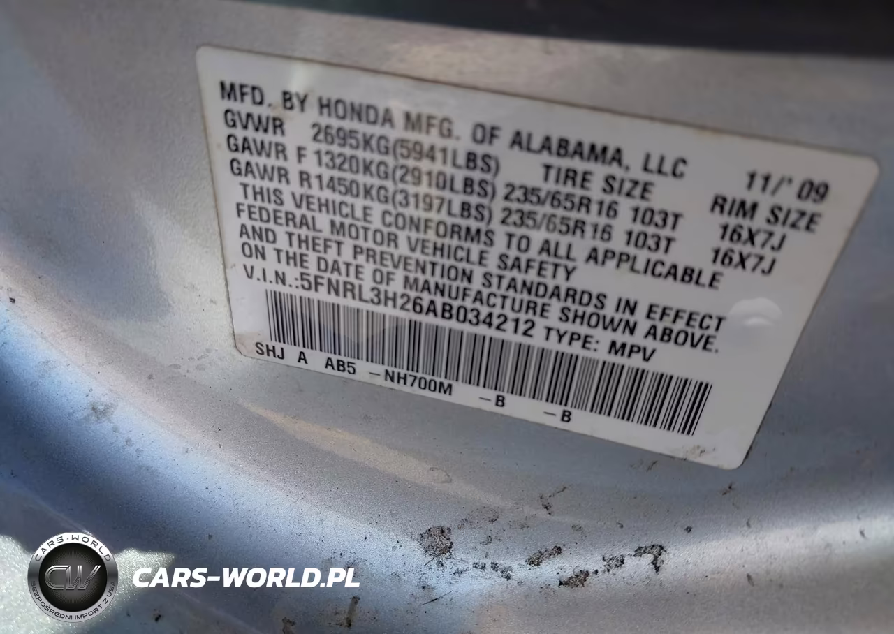 2010 Honda Odyssey Lx VIN:5FNRL3H26AB034212 - 9
