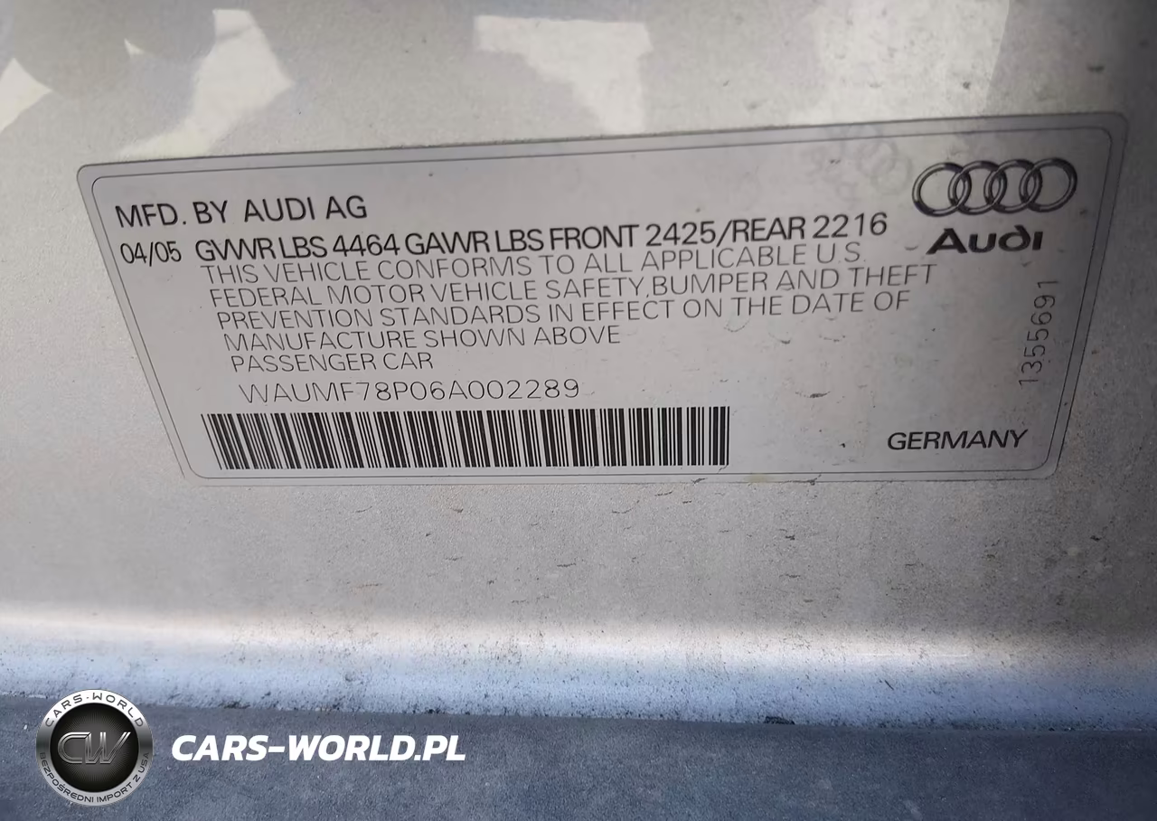 2006 Audi A3 2.0T VIN:WAUMF78P06A002289 - 9