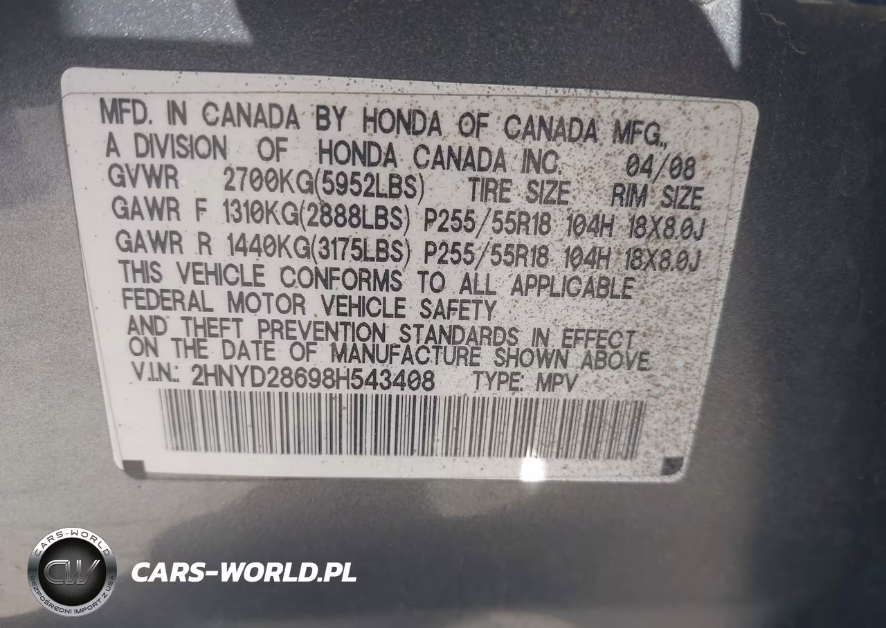 2008 Acura Mdx Technology Package VIN:2HNYD28698H543408 - 9