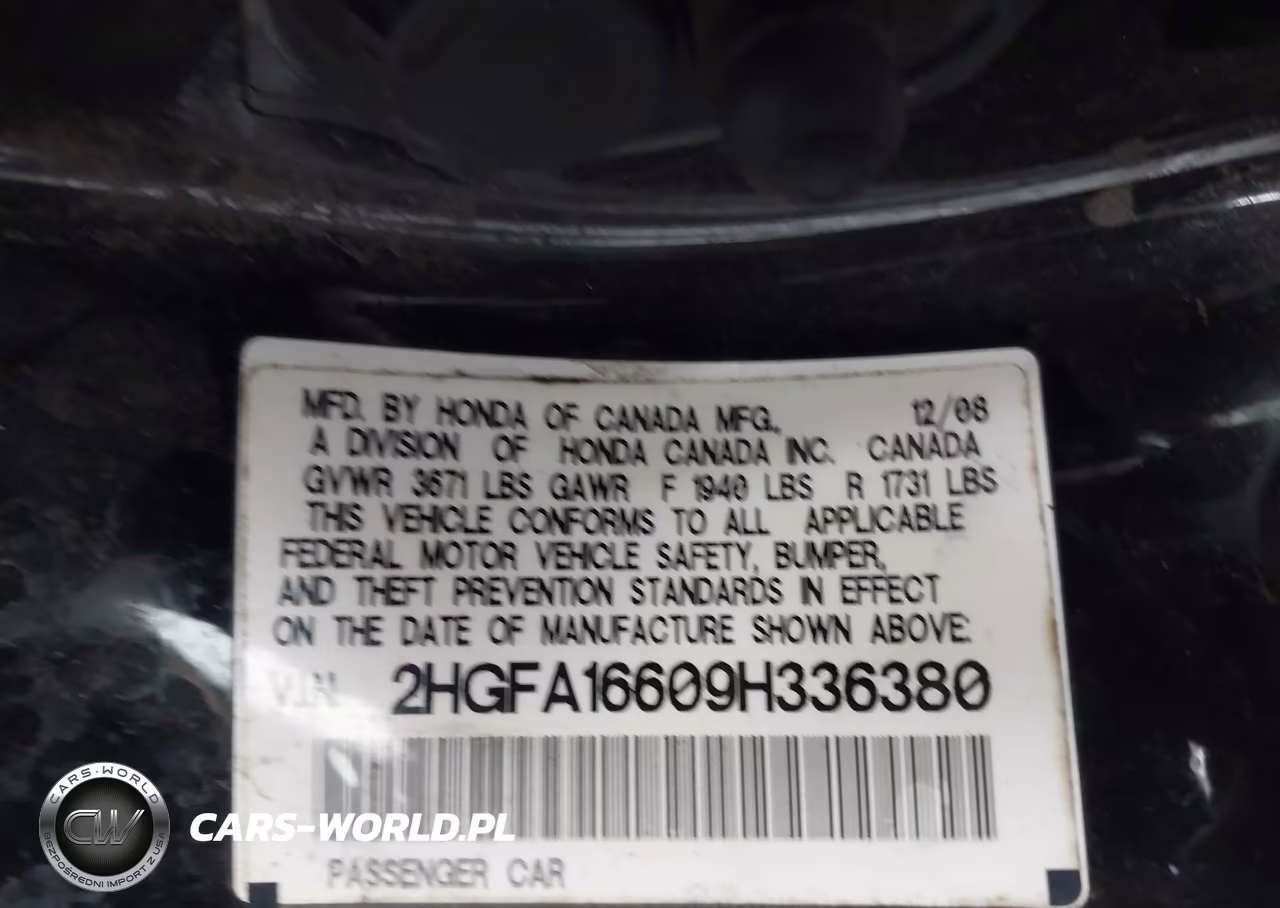 2009 Honda Civic Lx-S VIN:2HGFA16609H336380 - 9