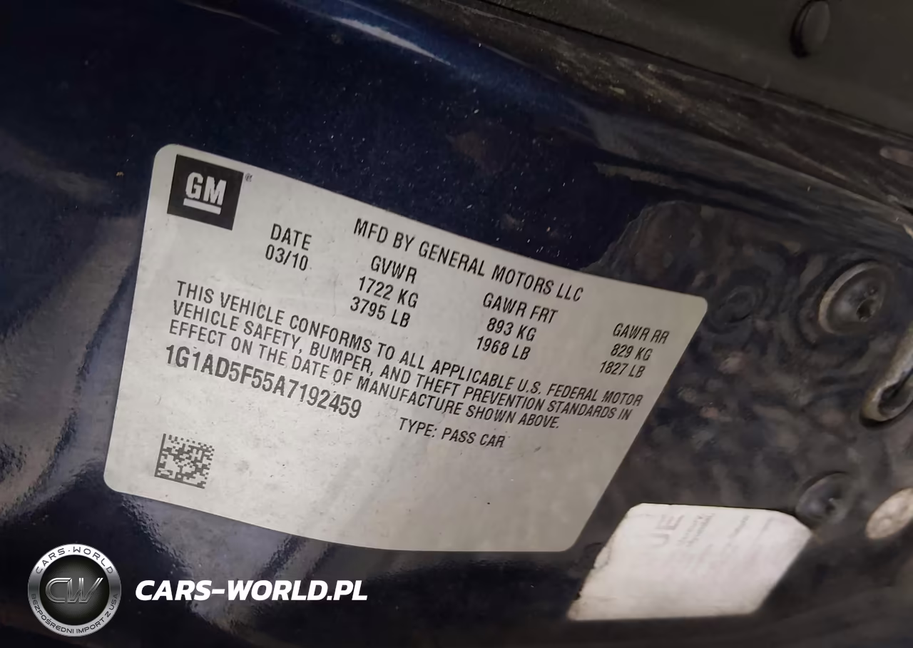 2010 Chevrolet Cobalt Lt VIN:1G1AD5F55A7192459 - 9