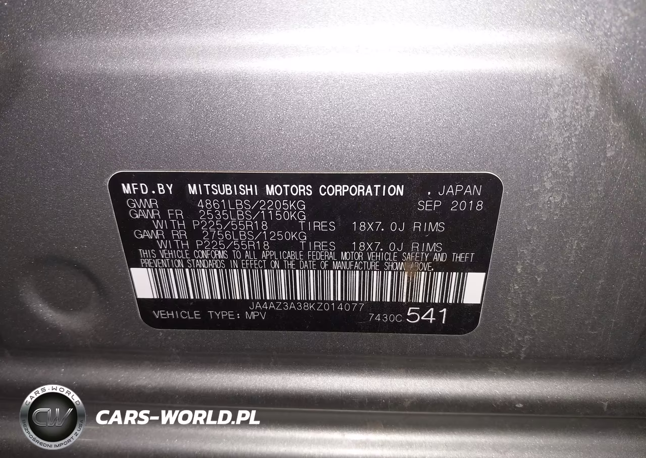 2019 Mitsubishi Outlander Es VIN:JA4AZ3A38KZ014077 - 9