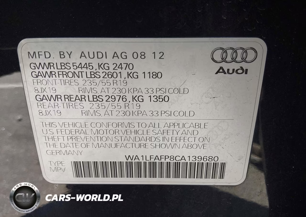 2012 Audi Q5 2.0T Premium VIN:WA1LFAFP8CA139680 - 9