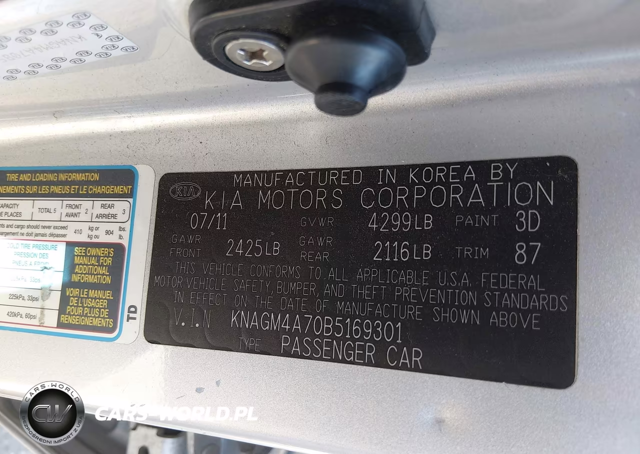 2011 Kia Optima Lx VIN:KNAGM4A70B5169301 - 9