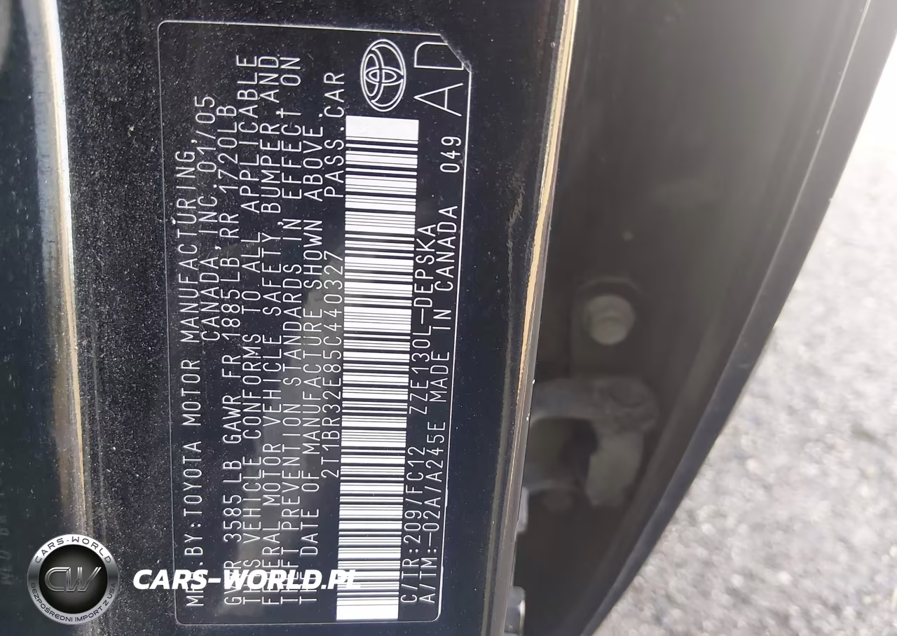 2005 Toyota Corolla S VIN:2T1BR32E85C440327 - 9