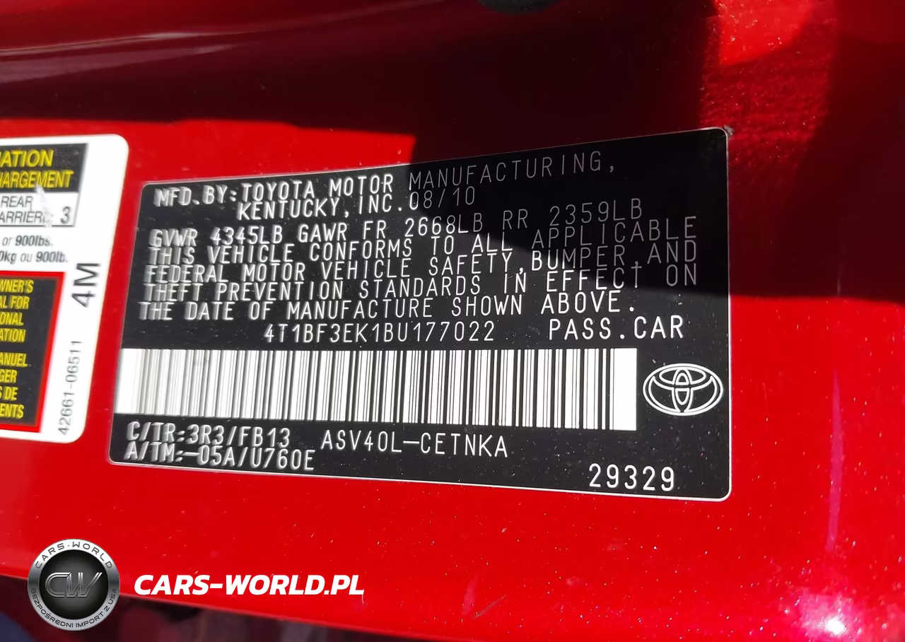2011 Toyota Camry Le VIN:4T1BF3EK1BU177022 - 9