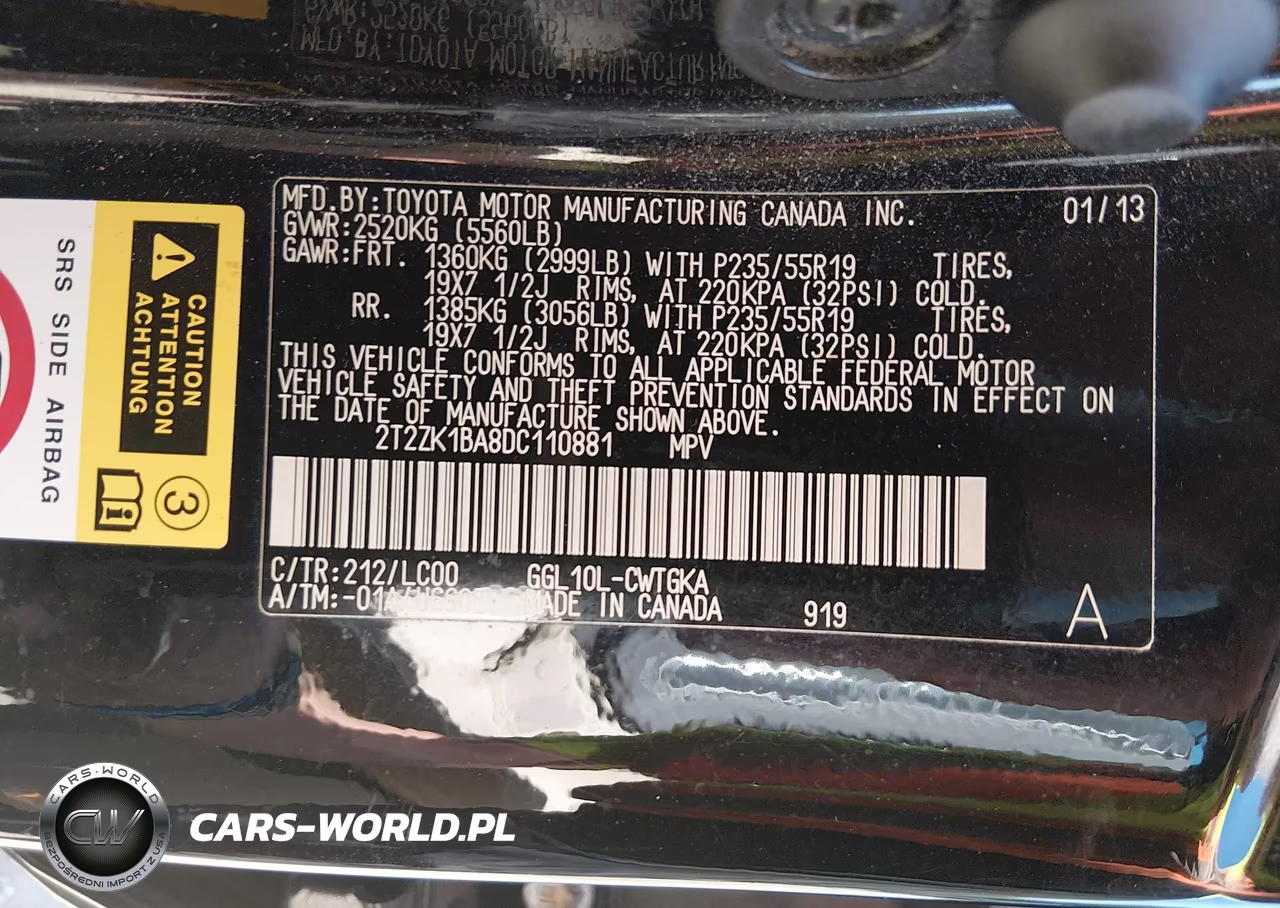 2013 Lexus Rx 350 VIN:2T2ZK1BA8DC110881 - 9