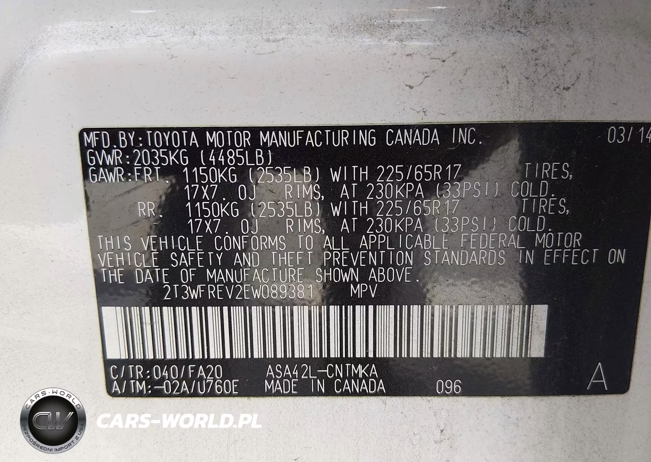 2014 Toyota Rav4 Xle VIN:2T3WFREV2EW089381 - 9