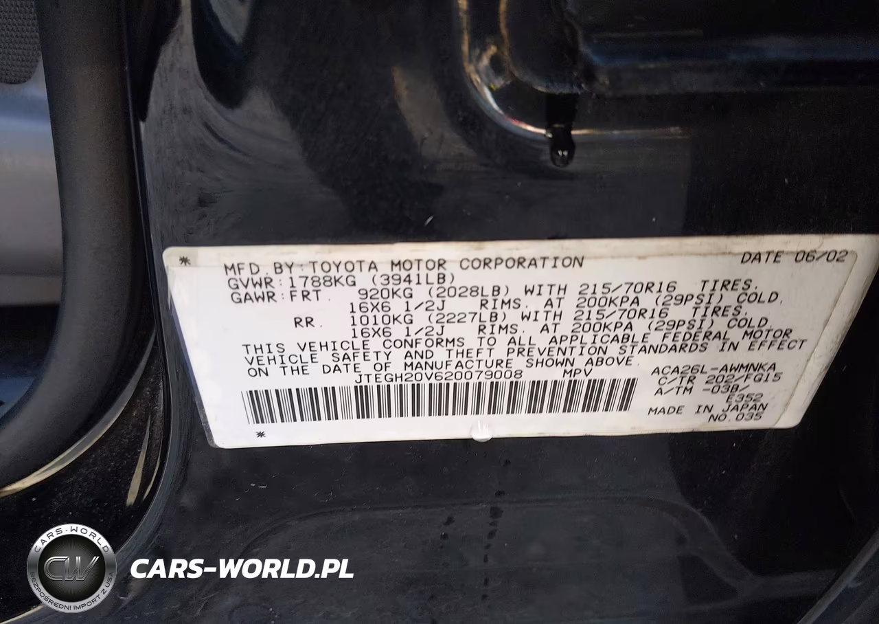 2002 Toyota Rav4 VIN:JTEGH20V620079008 - 9