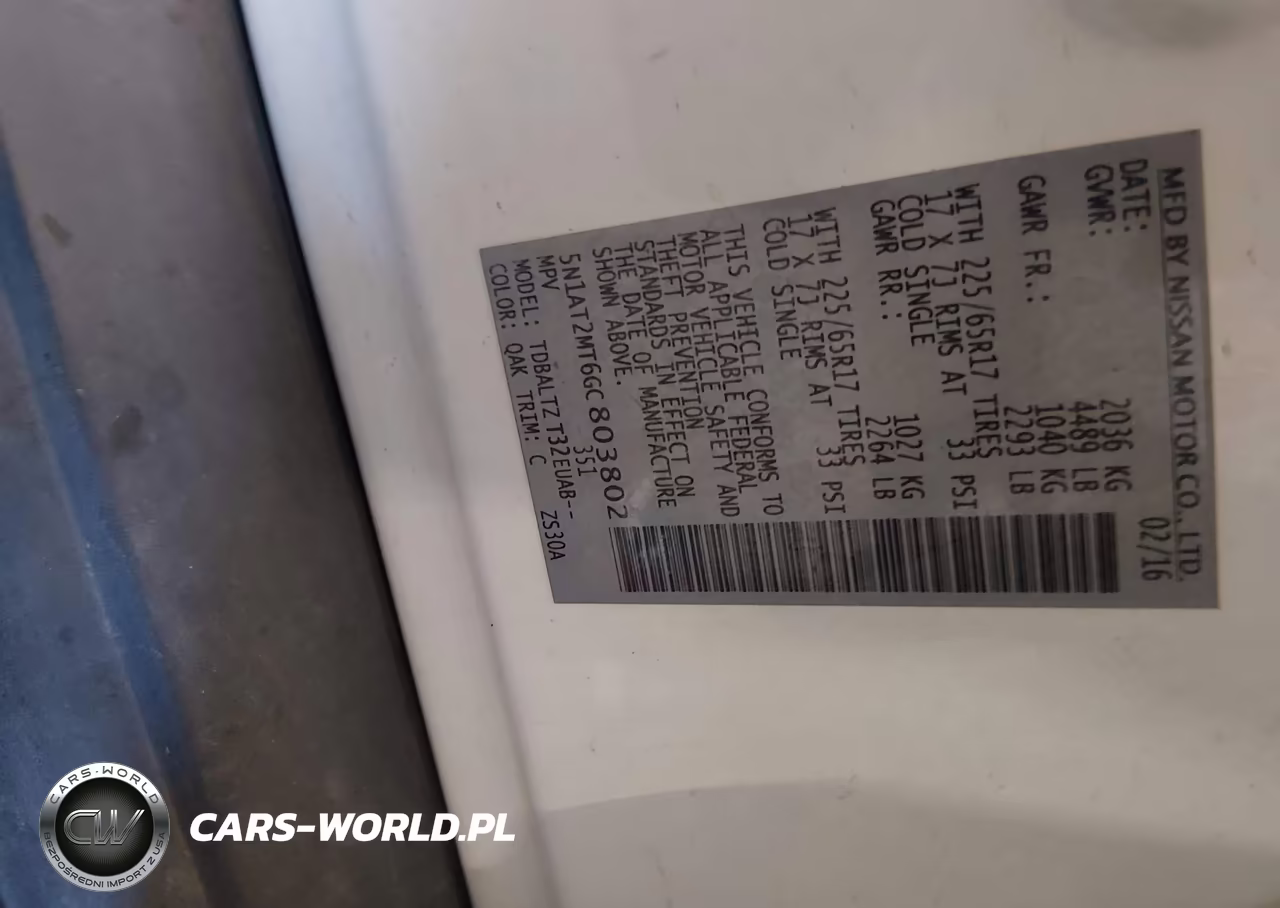 2016 Nissan Rogue Sv VIN:5N1AT2MT6GC803802 - 9