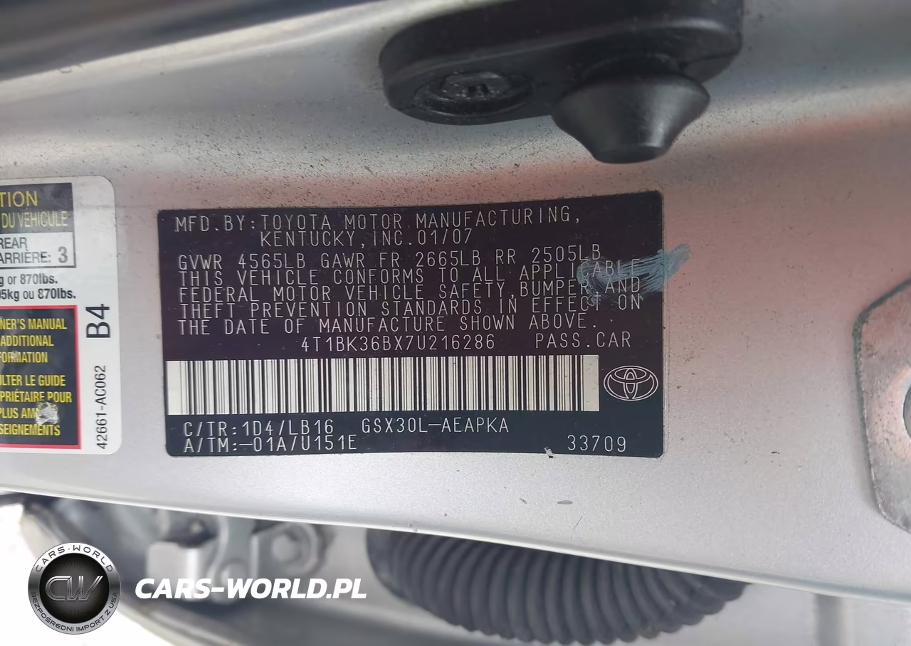 2007 Toyota Avalon Limited VIN:4T1BK36BX7U216286 - 9