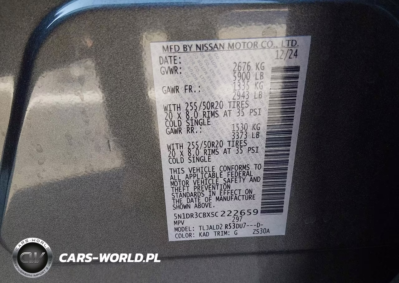 2025 Nissan Pathfinder Sl Fwd VIN:5N1DR3CBXSC222659 - 9