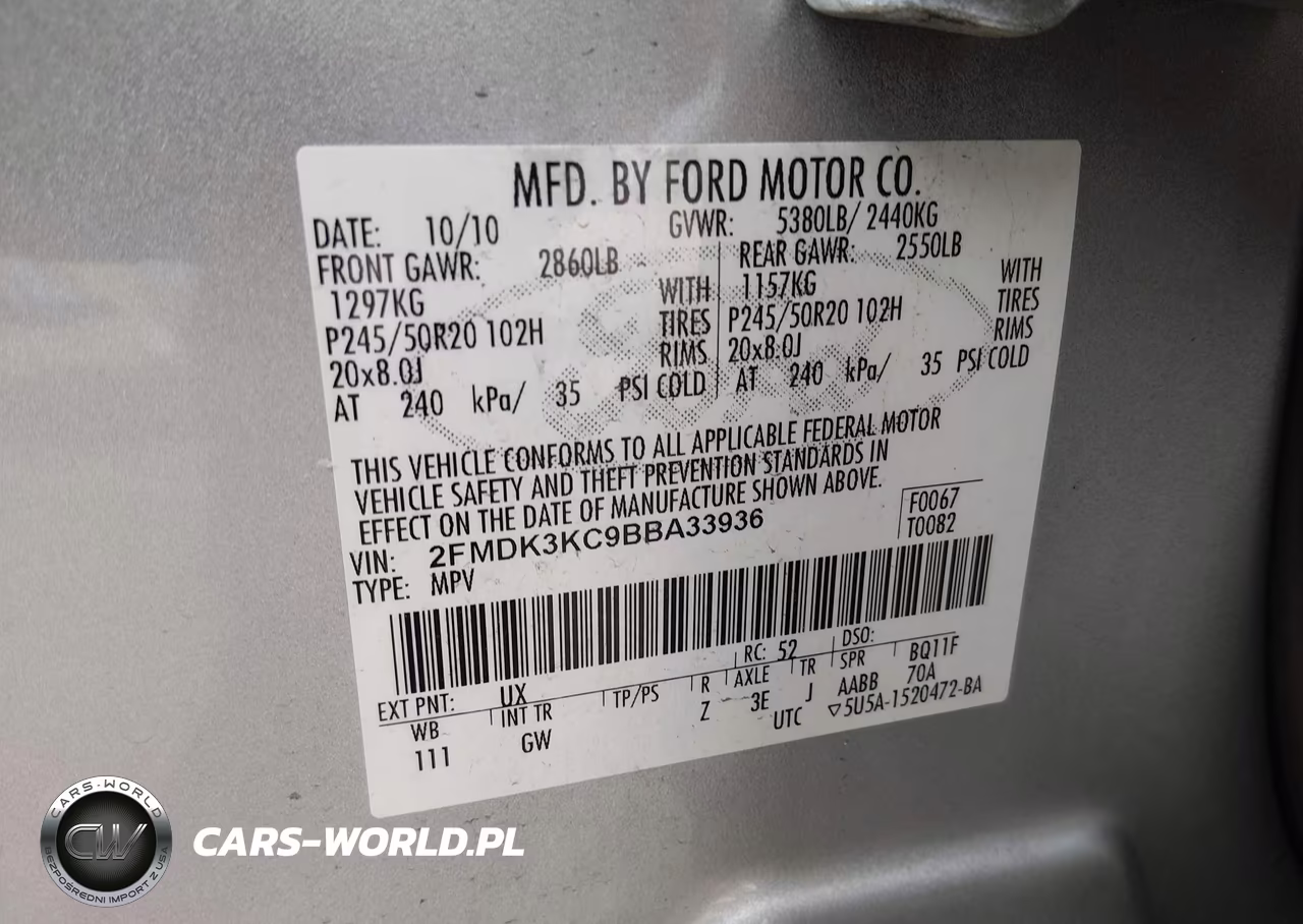 2011 Ford Edge Limited VIN:2FMDK3KC9BBA33936 - 9