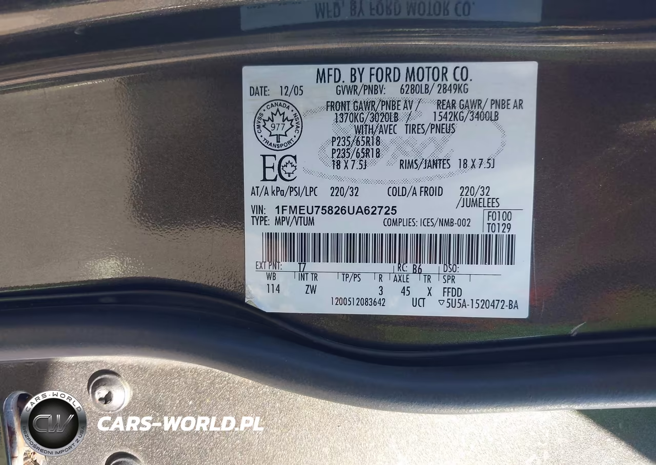 2006 Ford Explorer Limited VIN:1FMEU75826UA62725 - 9