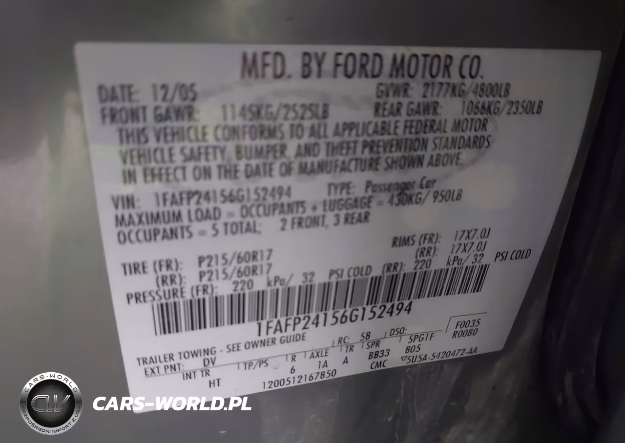 2006 Ford Five Hundred Sel VIN:1FAFP24156G152494 - 9