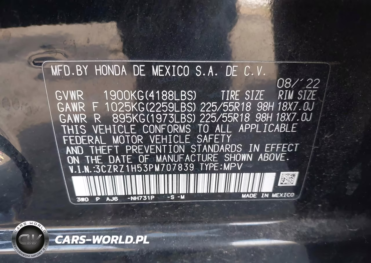 2023 Honda Hr-V Sport VIN:3CZRZ1H53PM707839 - 9