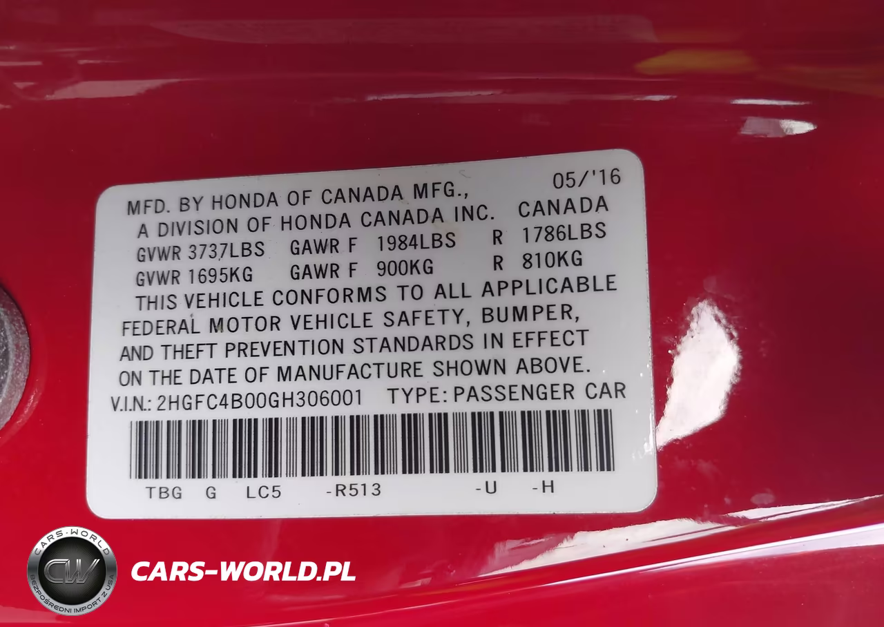 2016 Honda Civic Lx-P VIN:2HGFC4B00GH306001 - 9