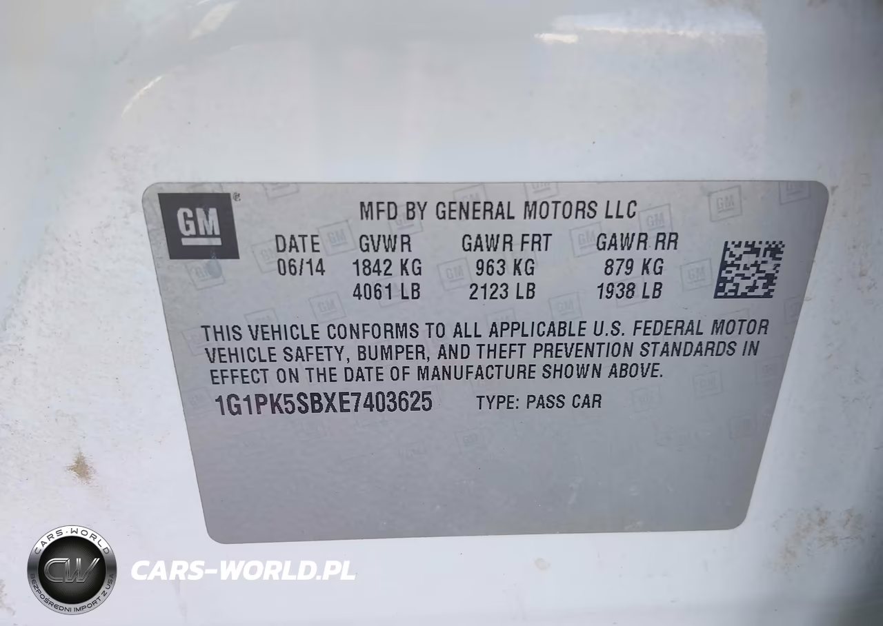 2014 Chevrolet Cruze Lt VIN:1G1PK5SBXE7403625 - 9