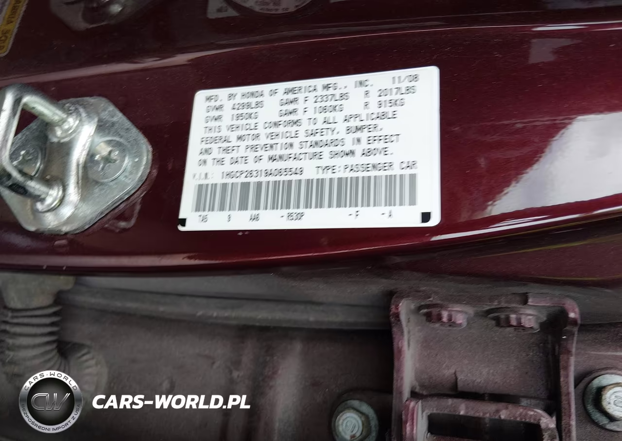 2009 Honda Accord 2.4 Lx VIN:1HGCP26319A065549 - 9