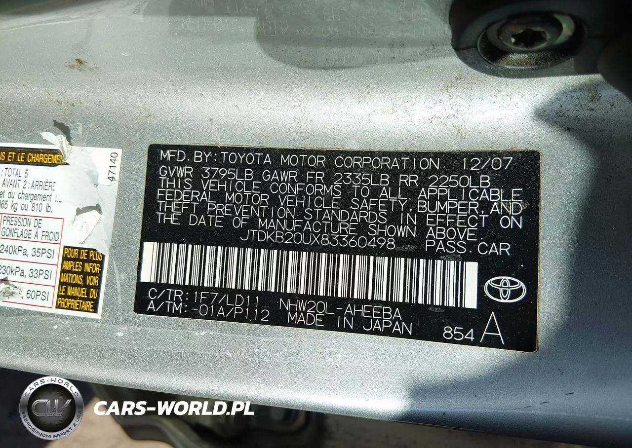 2008 Toyota Prius Touring VIN:JTDKB20UX83360498 - 9