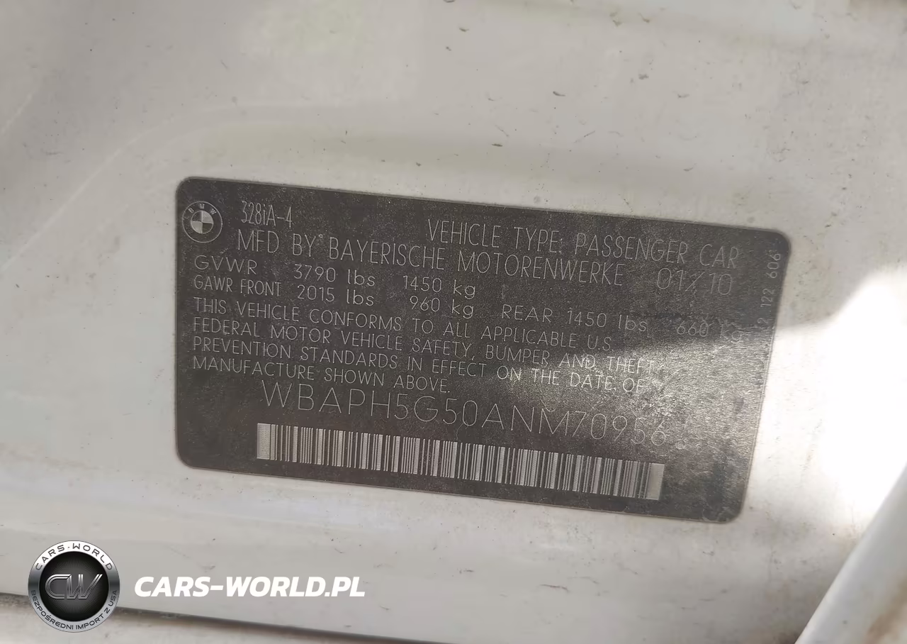 2010 BMW 328I VIN:WBAPH5G50ANM70956 - 9