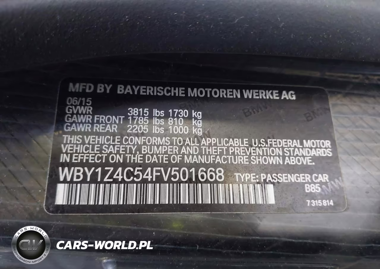 2015 BMW I3 Base W-Range Extender VIN:WBY1Z4C54FV501668 - 9