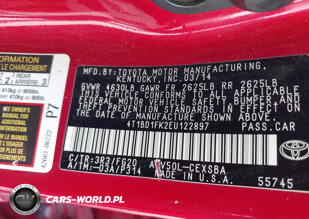 2014 Toyota Camry Hybrid Se Limited Edition VIN:4T1BD1FK2EU122897 - 9