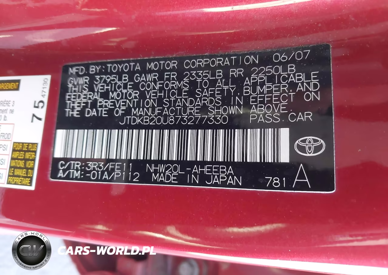 2007 Toyota Prius VIN:JTDKB20U873277330 - 9