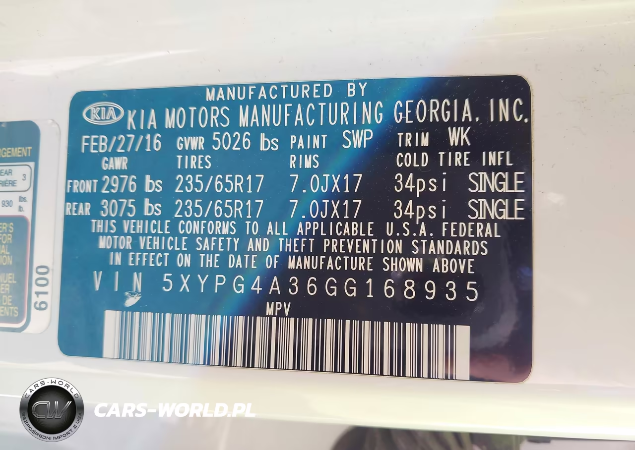 2016 Kia Sorento 2.4L Lx VIN:5XYPG4A36GG168935 - 9