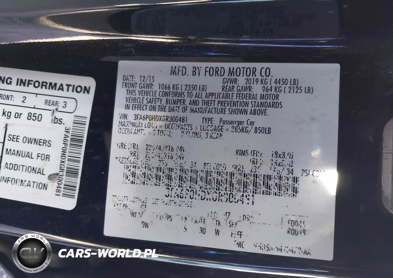 2016 Ford Fusion Se VIN:3FA6P0HDXGR300481 - 9
